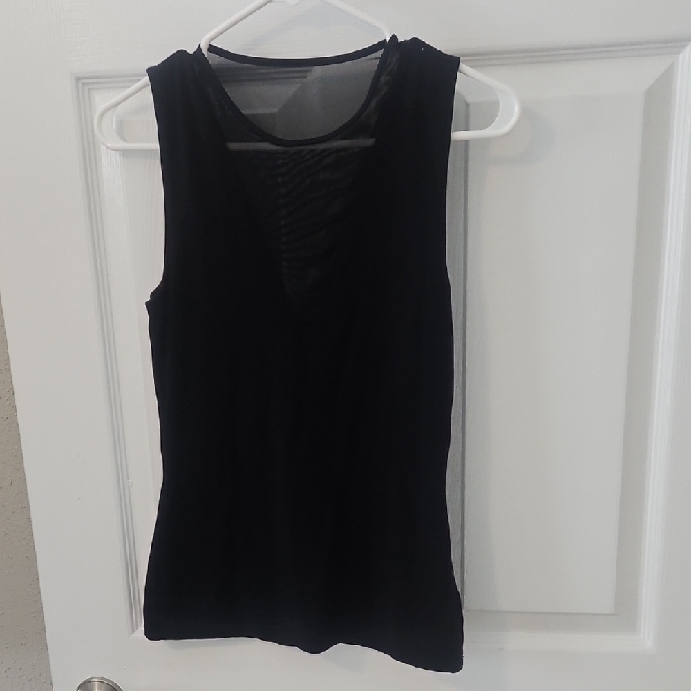 Express Black Mesh Detail Tank Top
